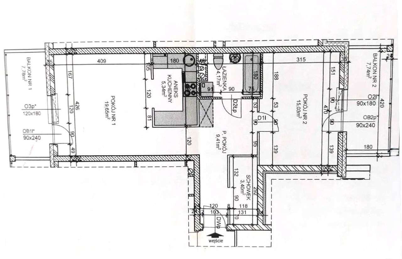 Mieszkanie 57 m², parter – dwie kawalerki , Vat-2