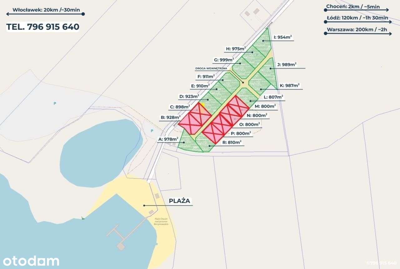 Działka 923m przy samej plaży Jezioro Borzymowskie-2