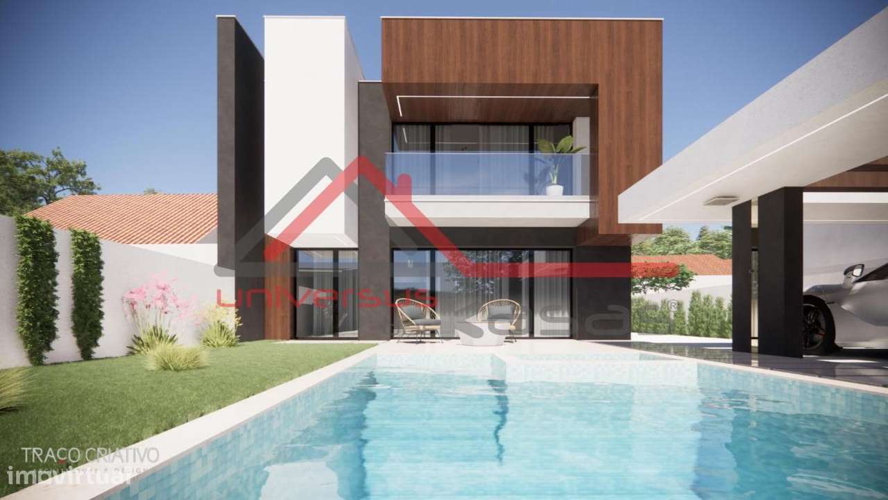 Moradia Nova Geminada V4 com Piscina e Garagem Sarilhos Grandes - Grande imagem: 3/11