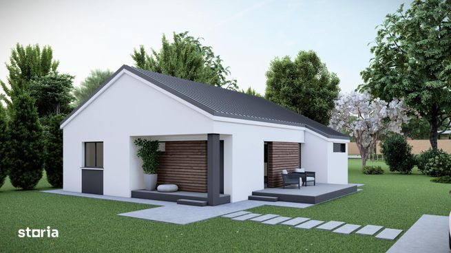 Casa individuală parter || 3 camere 2 băi + dressing || teren 353mp-2