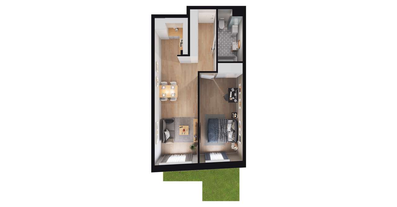 2-pokojowe mieszkanie 48m2 + ogródek Bez Prowizji - Pełny obrazek: 3/9