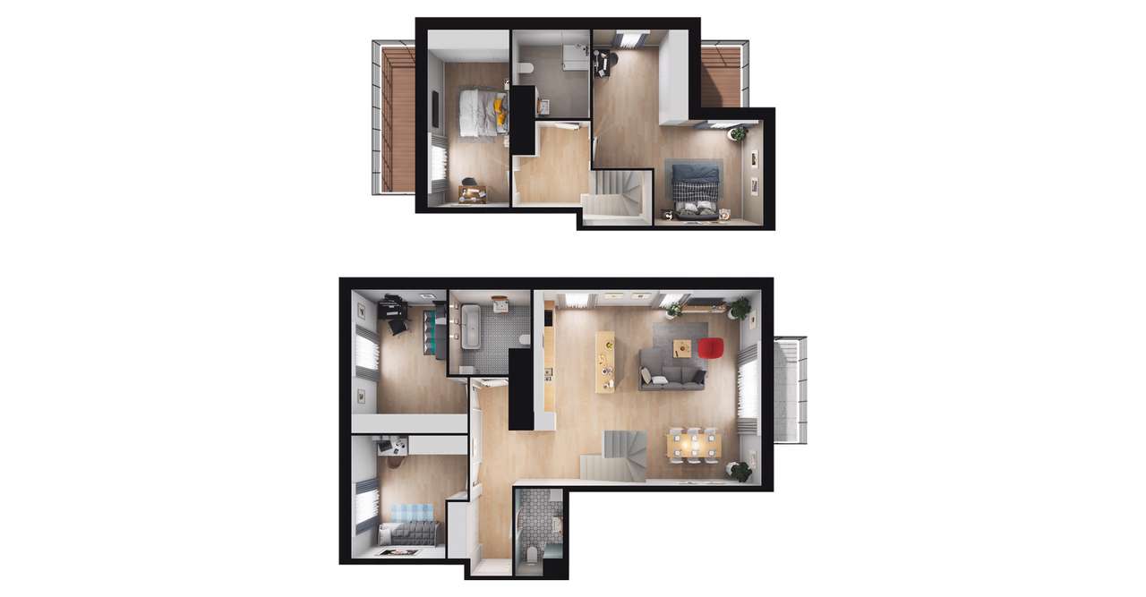 5-pokojowe mieszkanie 127m2 + 2 tarasy - Pełny obrazek: 2/8