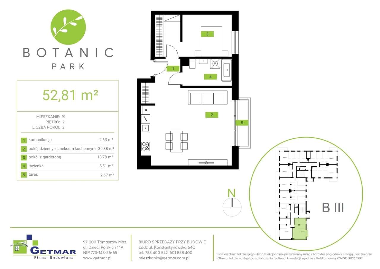Botanic Park | atrakcyjny apartament nr 91 - Pełny obrazek: 2/7