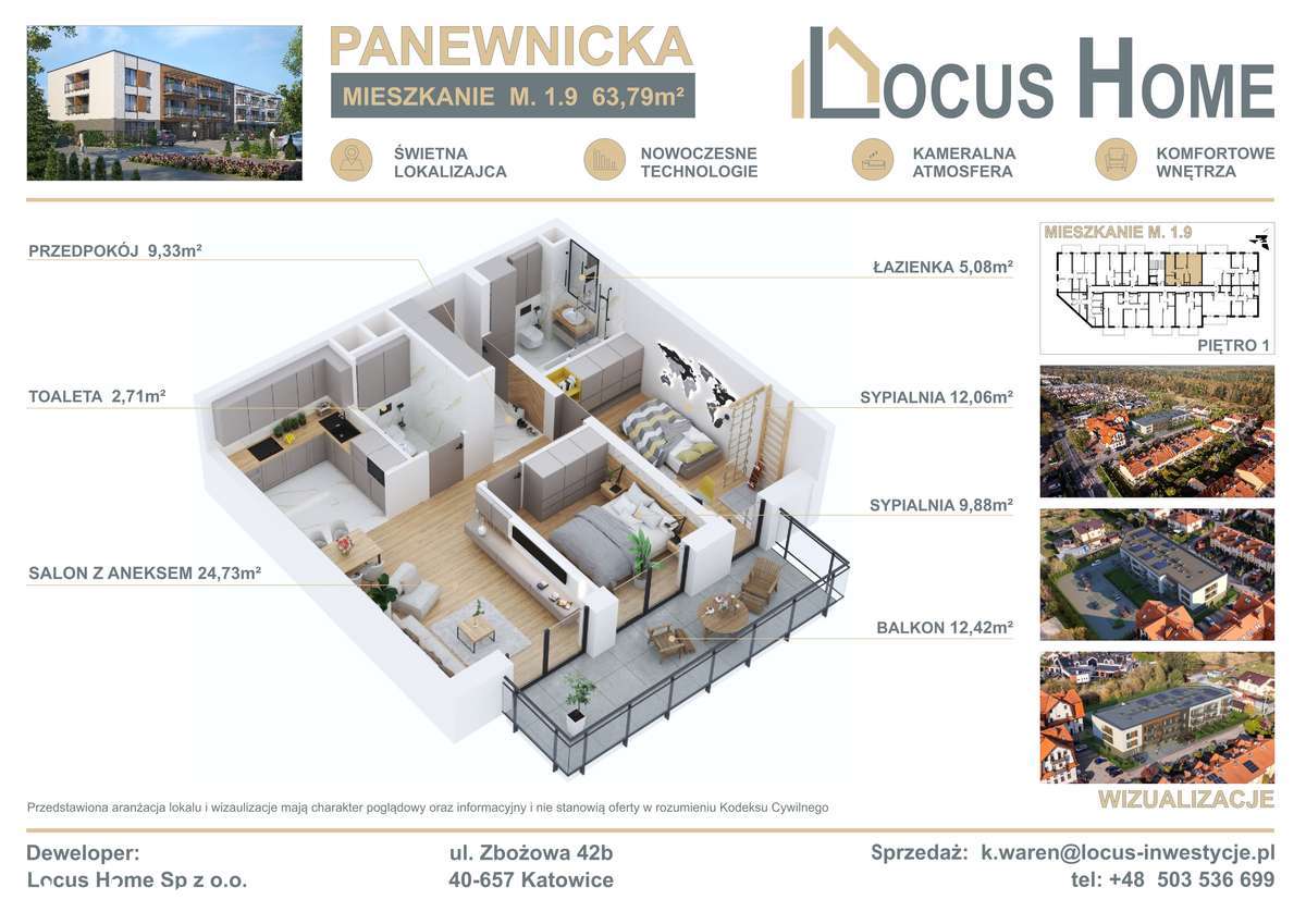 Kameralny budynek  z windą - Katowice Panewniki - Pełny obrazek: 1/10