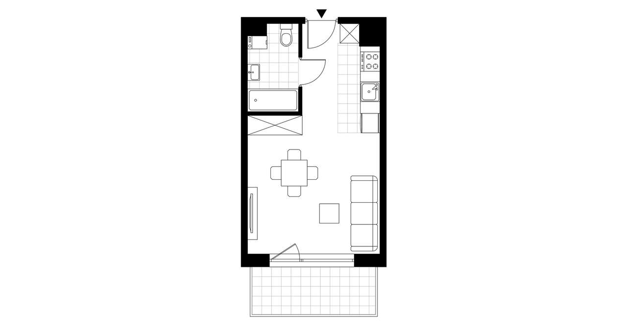 1-pokojowe mieszkanie 27m2 + balkon Bez Prowizji - Pełny obrazek: 3/8
