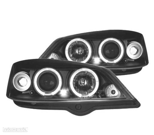 FARÓIS ANGEL EYES CCFL PARA OPEL ASTRA 98-03 FUNDO PRETO - 1