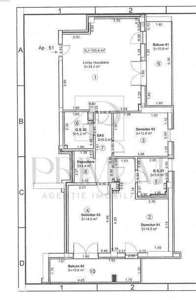 TORONTAL - PENTHOUSE - LIFT - 4 CAMERE - 2 BAI - 2 BALCOANE - INCALZIR-11