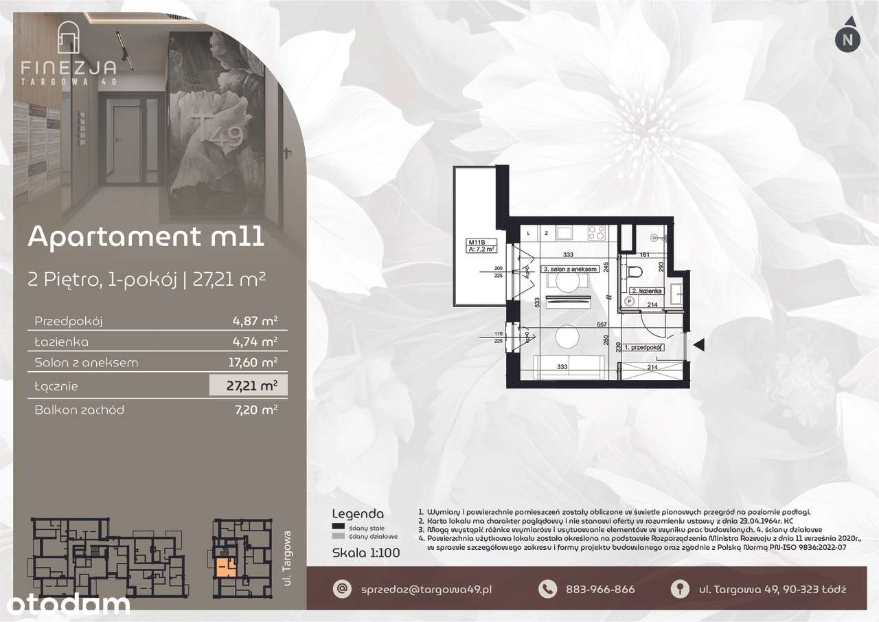 APARTEMNT NR 11 - 27,21 m2 - drugie piętro - Pełny obrazek: 1/6