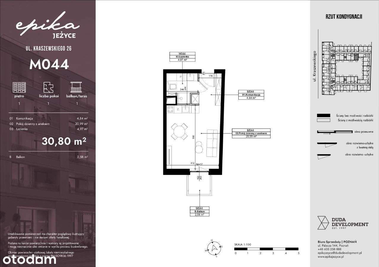 Funkcjonalny jednopokojowy apartament pod inwestycję - Pełny obrazek: 2/7