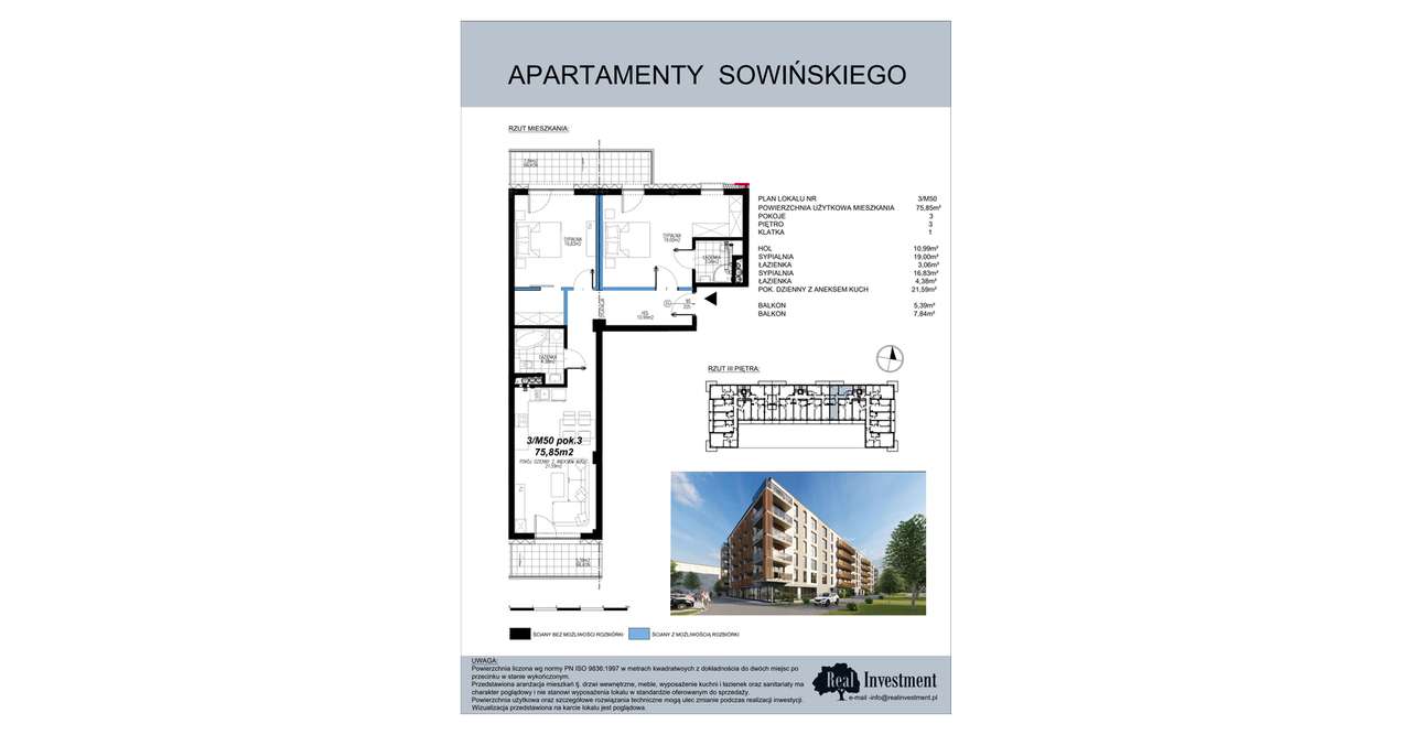 Apartamenty Sowińskiego | mieszkanie 3-pok. | 3M50 - Pełny obrazek: 2/5