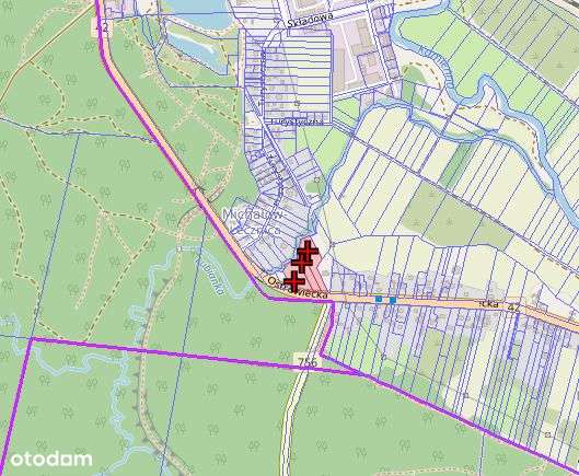 Działka na skrzyżowaniu dróg - krajowej 42-2