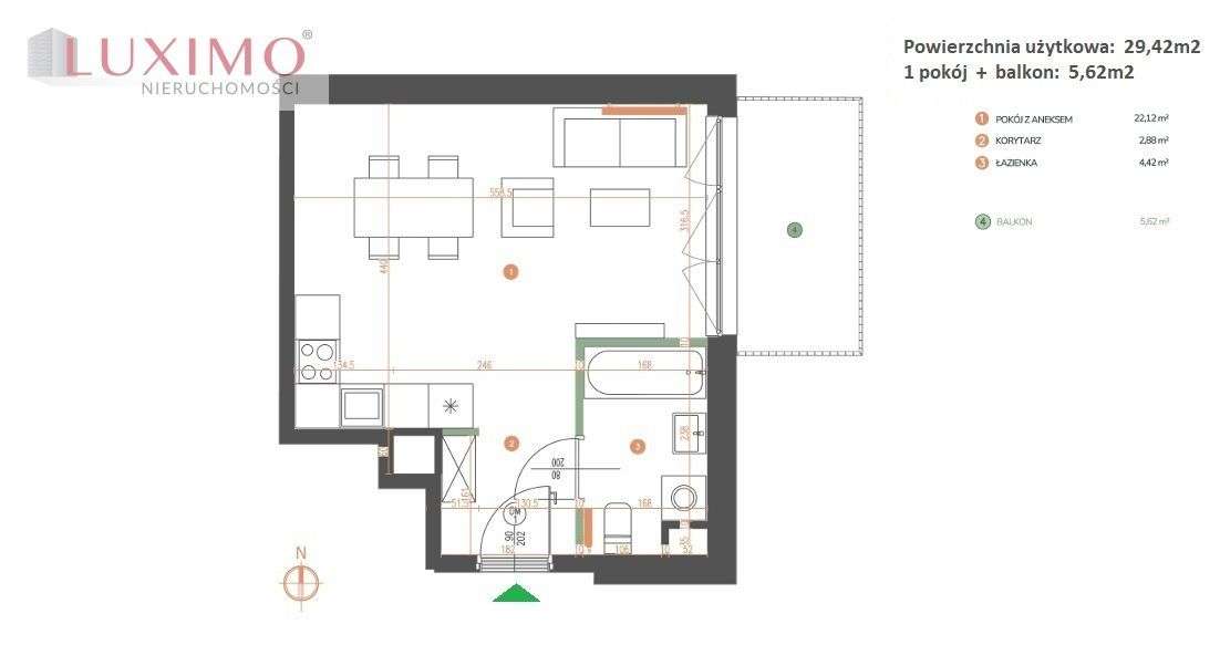 1-pokojowe ustawne studio balkon garaż_Zabłocie-2