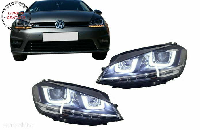 Faruri 3D LED VW Golf VII (2012-2017) R-Line LED Semnalizare Dinamica- livrare gratuita - 17