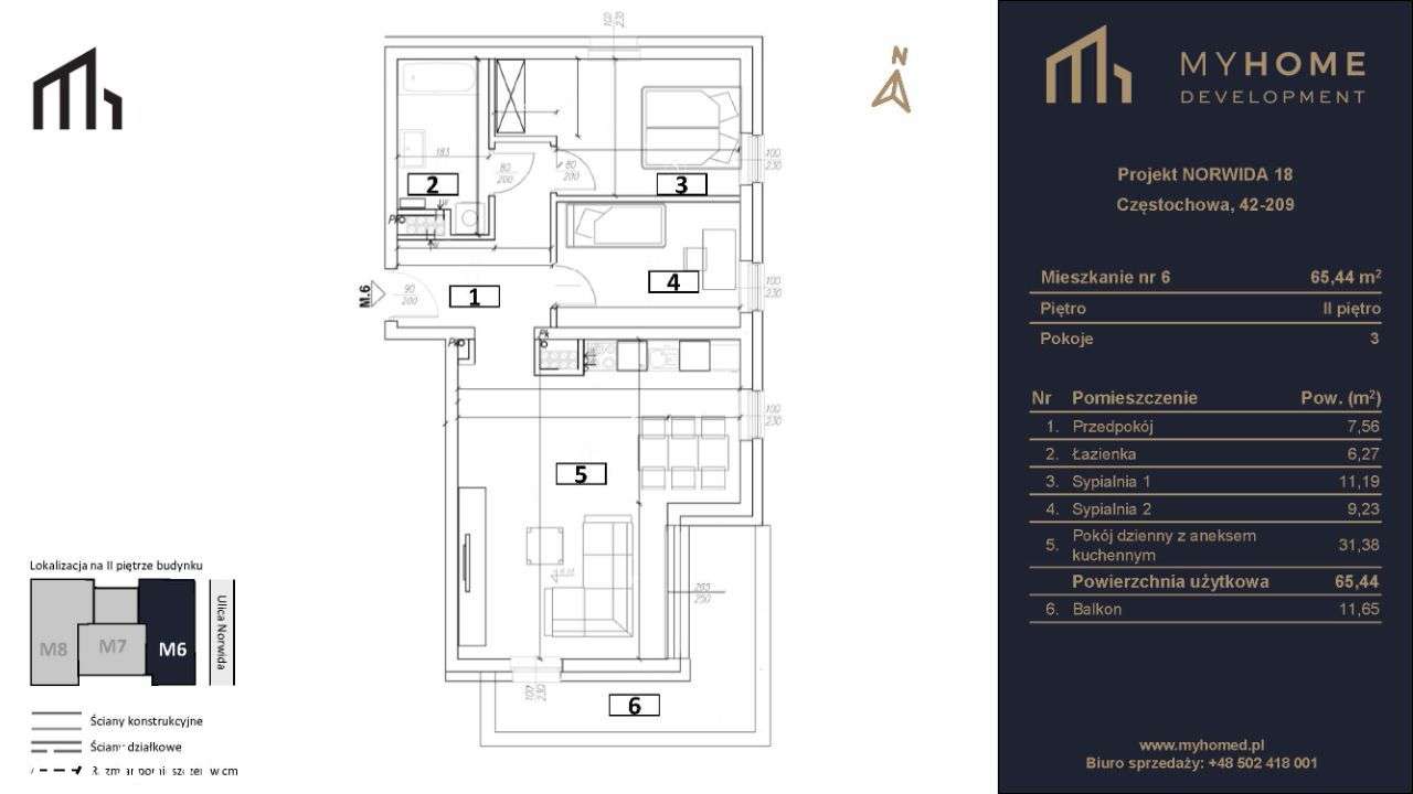 Kameralne apartamenty Norwida 18 m. 6, 3 pokoje - najwyższa jakość - Pełny obrazek: 2/22