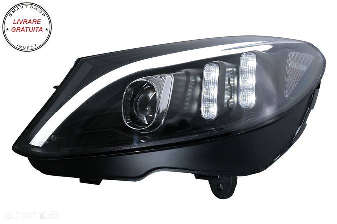 Faruri LED Mercedes C-Class W205 S205 A205 C205 (2014-2018) Negru Semnal Dinamic S- livrare gratuita - 2