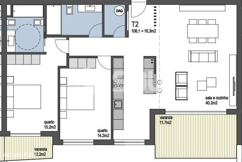 Apartamento T2 NOVO na Praia de Arvore, Vila do Conde - Grande imagem: 4/9