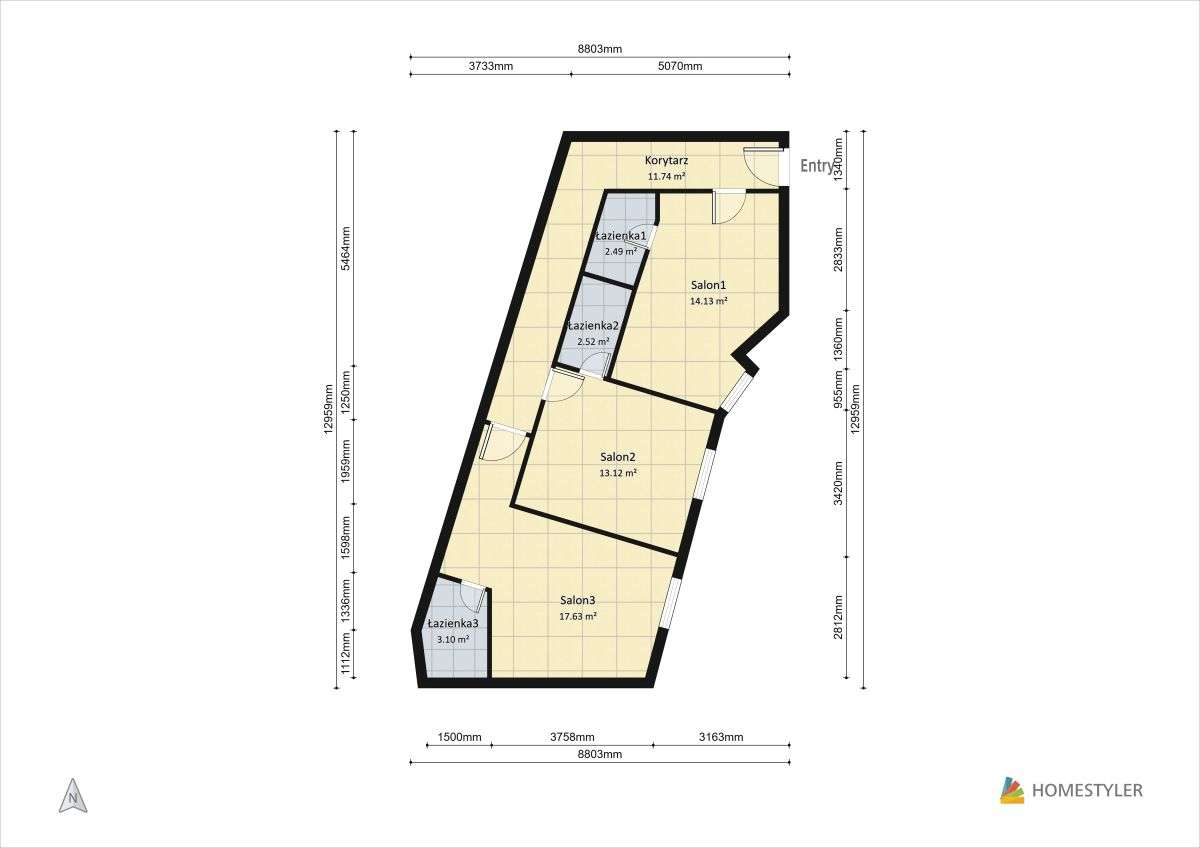 Możliwość podziału na 3 kawalerki-1