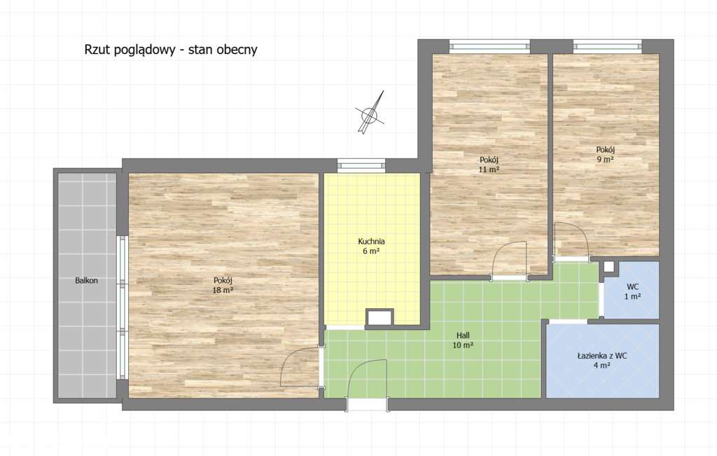 3 Pokojowe Mieszkanie z Wygodnym Balkonem-11