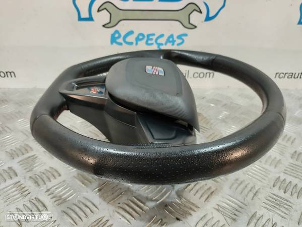 VOLANTE GUIADOR COMPLETO FLAT BOTTOM SEAT IBIZA IV 4 MK4 6J FR 6J0419091 PELE PERFURADA PATILHAS AIRBAG - 6