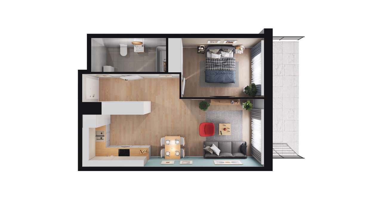 Stara Cegielnia Mielec | mieszkanie 2-pok. | C_M4 - Pełny obrazek: 3/9