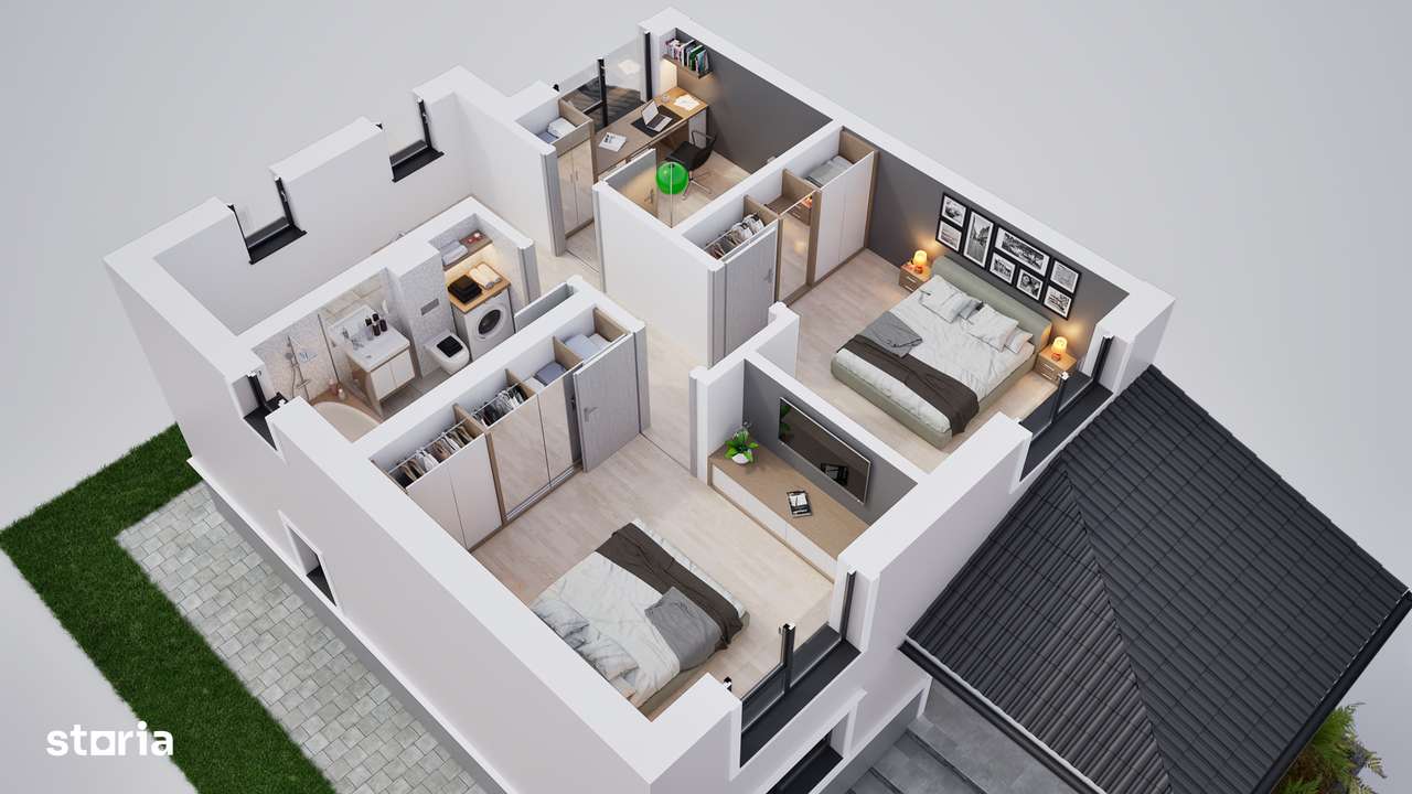 Duplex modern, compartimentat inteligent, loc de joaca pentru copii-11