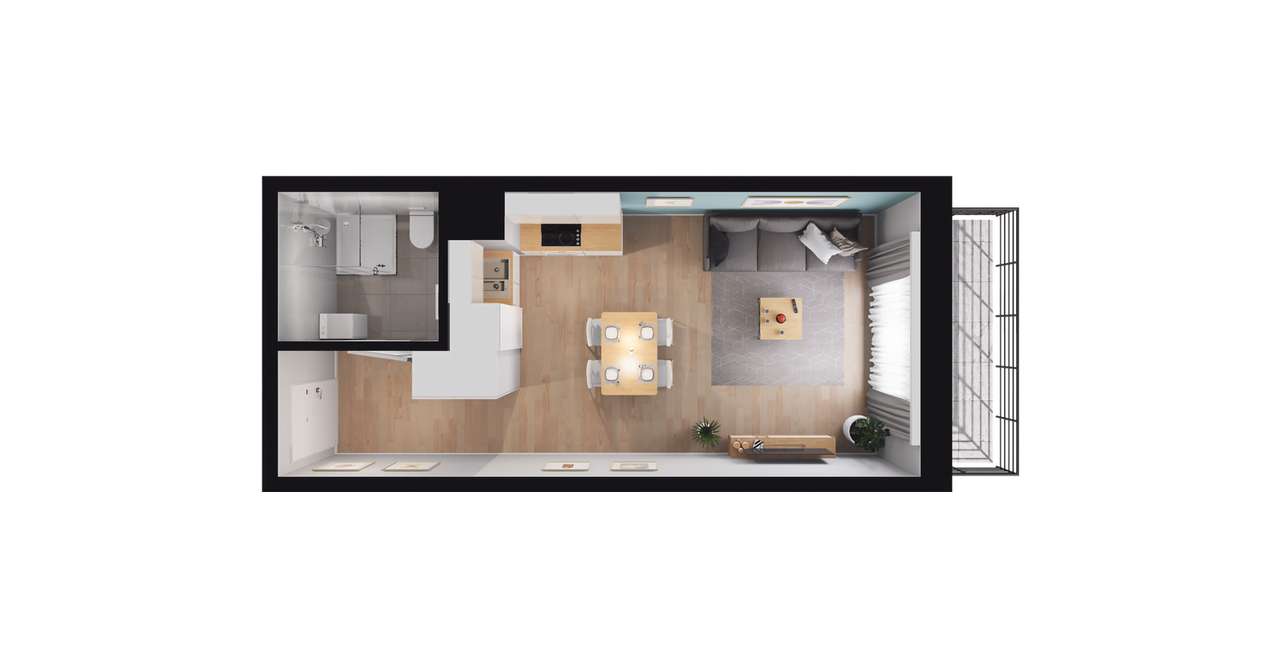 1-pokojowe mieszkanie 28m2 + balkon Bez Prowizji - Pełny obrazek: 2/8