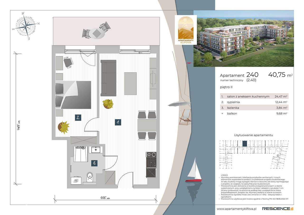 2-pokojowe mieszkanie 40 m² + balkon Bezpośrednio - Widok 2
