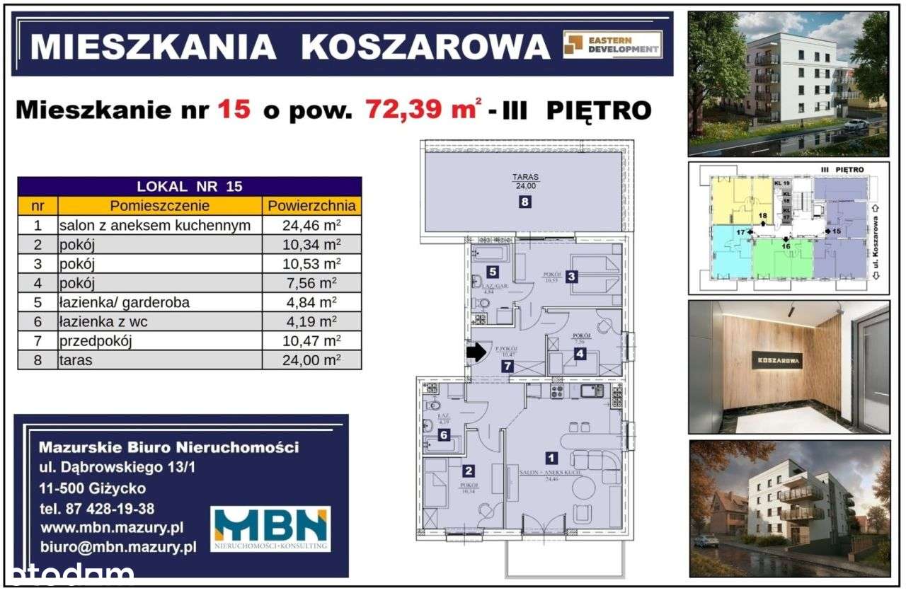 Mieszkanie z balkonem i dużym tarasem Giżycko-7