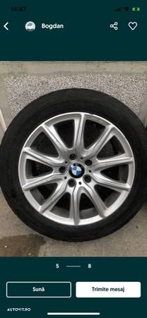 Jante Bmw seria 5 F10/F11 cu cauc 225/55/R17 bridgestone dot 2016 M+S 5-6 mm 8jx17 et 30 - 5