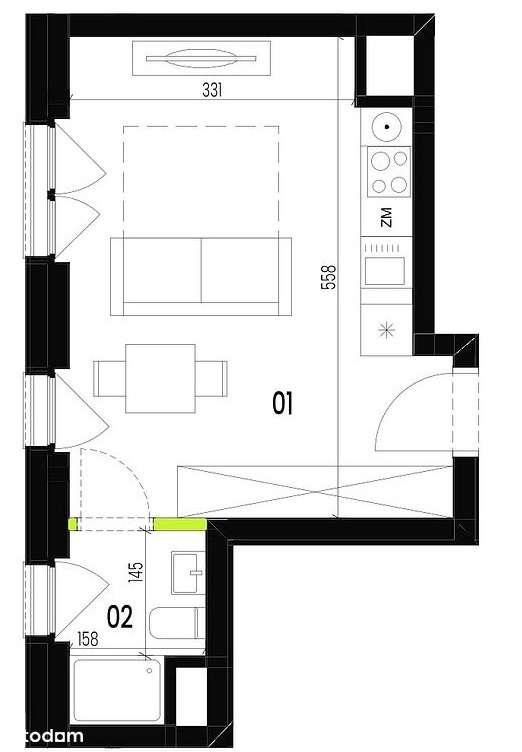 Nowa kawalerka w centrum, top lokalizacja PKP - Pełny obrazek: 2/5