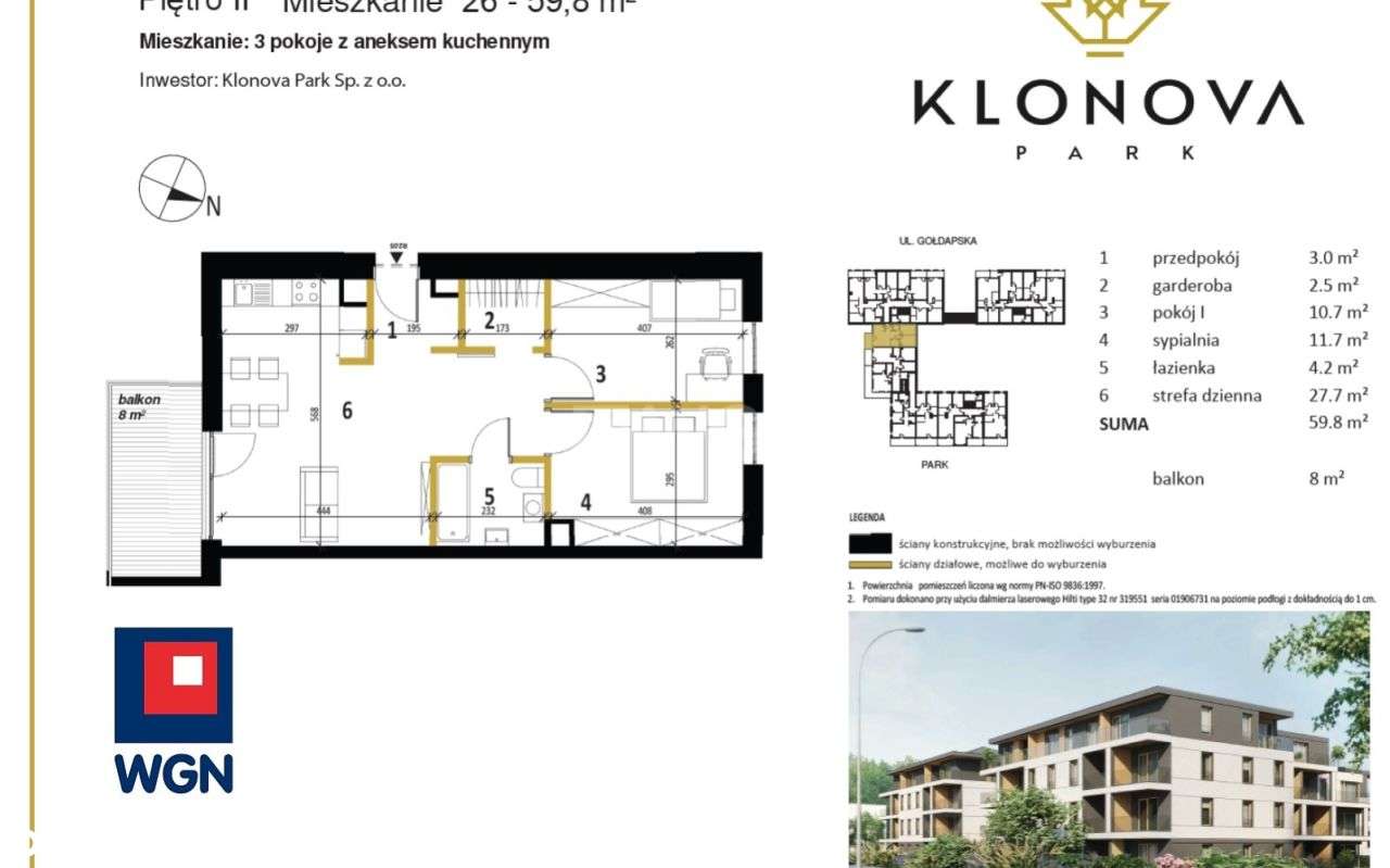 Rezerwacja | Klonova Park | Nowoczesny apartament - Pełny obrazek: 4/16