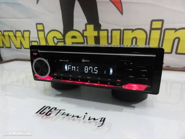 Auto radio 1 Din SICUR SCM161BT com Bluetooth, MP3, USB, SD, AUX, 4 x 45W, frente fixa - 5