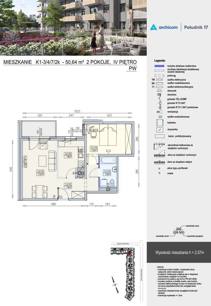 Południk17 m. z najlepszym rozkładem w inwestycji i w najlepszej cenie - Pełny obrazek: 2/5