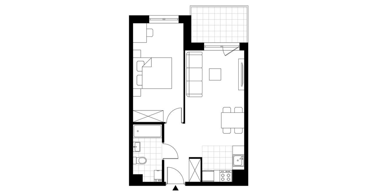 2-pokojowe mieszkanie 40m2 + loggia Bez Prowizji - Pełny obrazek: 3/6