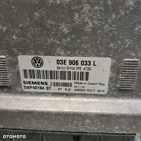 VW SKODA SEAT STEROWNIK SILNIKA 03E 906 033L SIEMENS 5WP4019407 - 2
