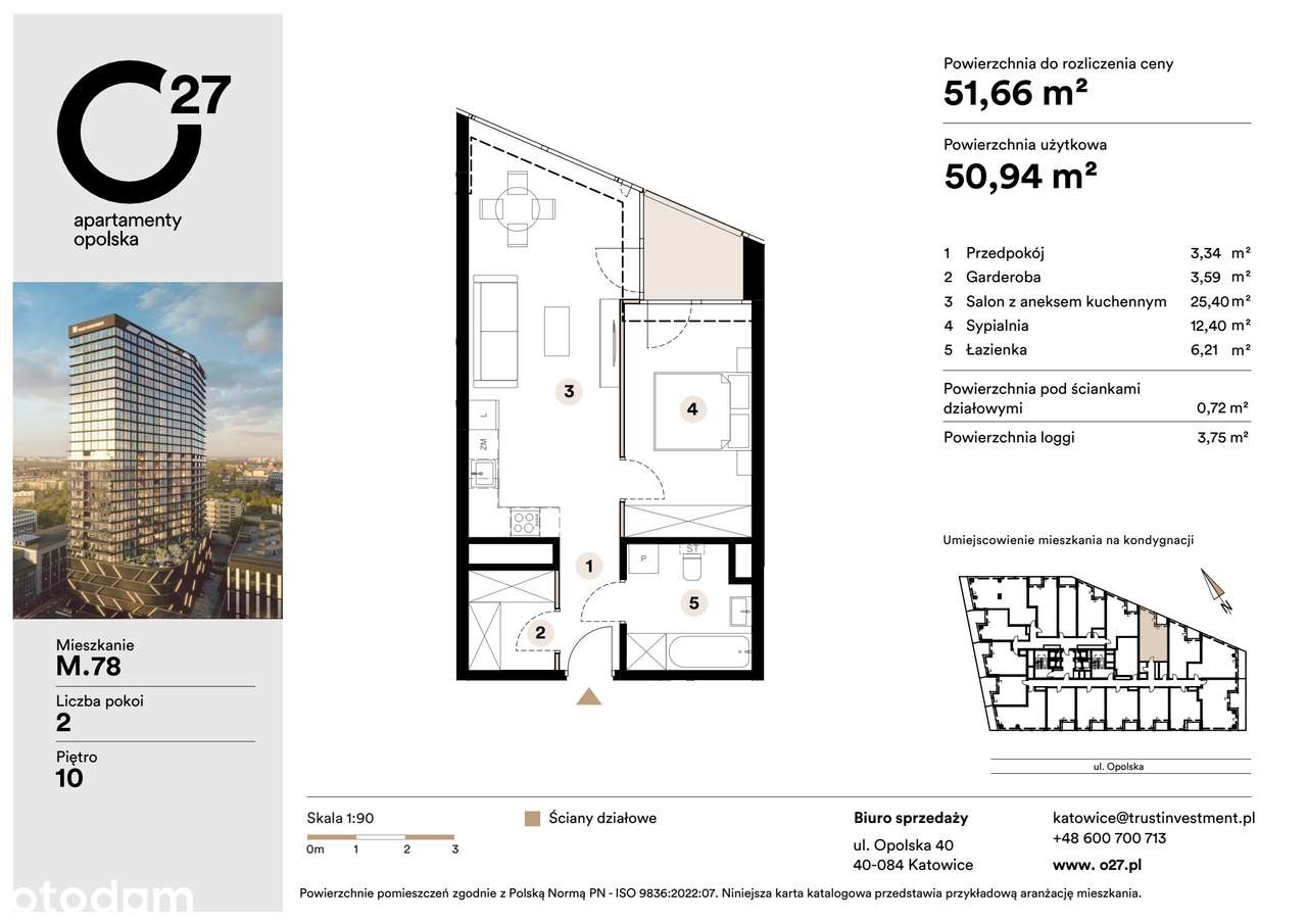 2-pokojowe mieszkanie 50m2 + loggia Bezpośrednio - Pełny obrazek: 2/10