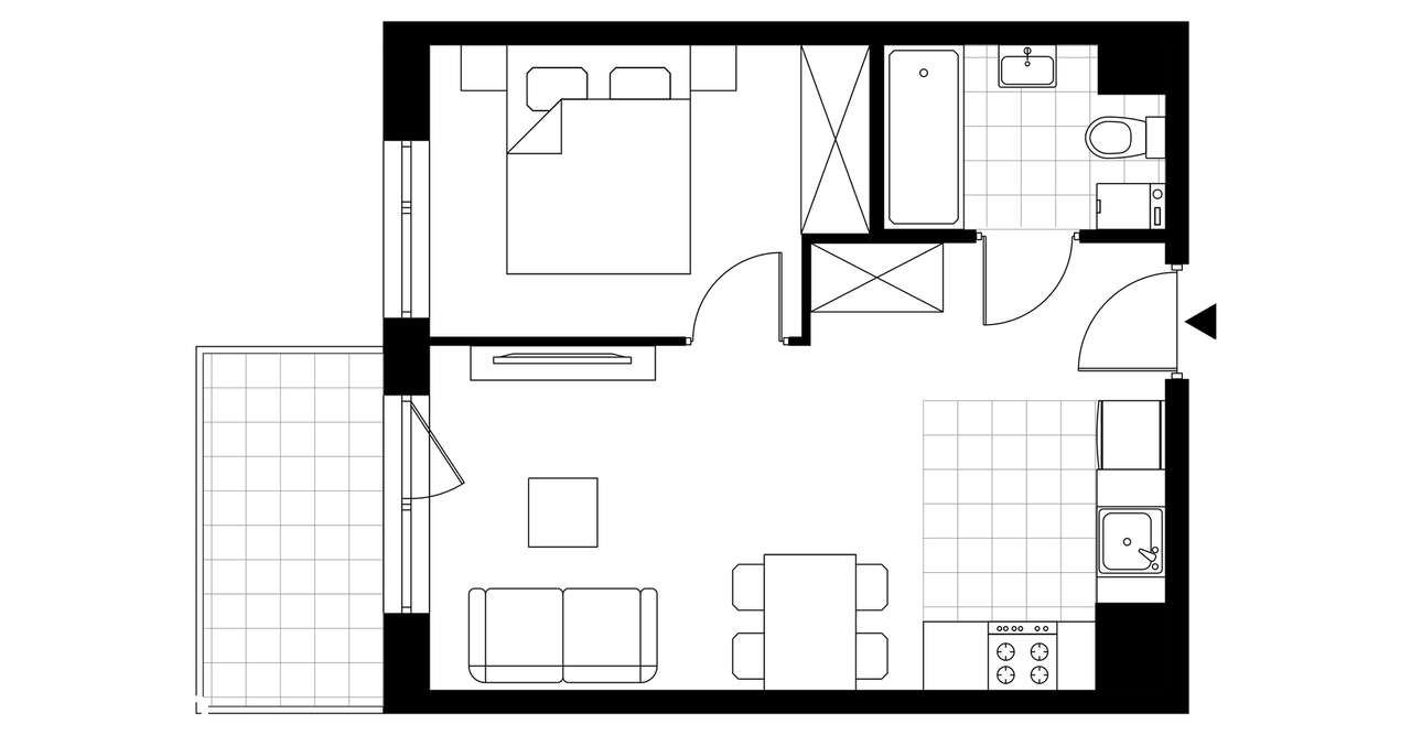 2-pokojowe mieszkanie 35m2 + balkon Bez Prowizji - Pełny obrazek: 3/8