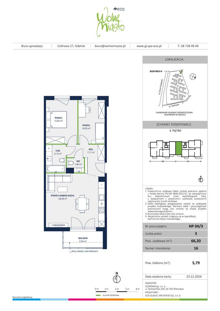 Wolne Miasto 8 | mieszkanie 3-pok. | 16 - Pełny obrazek: 2/16