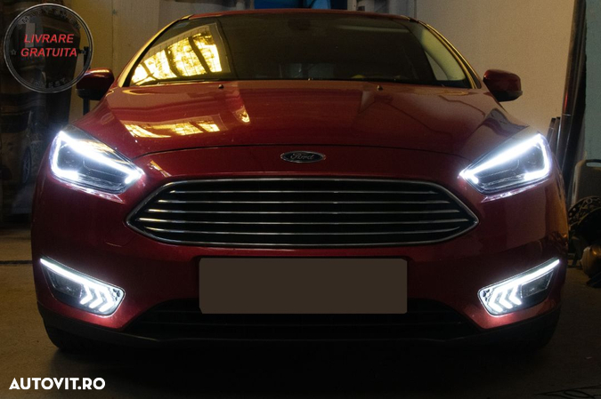 Faruri LED DRL Ford Focus III Mk3 Facelift (2015-2017) Bi-Xenon Design Semnalizare- livrare gratuita - 16