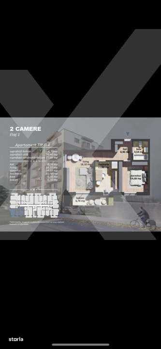 Apartament 2 camere de vanzare zona Postalionului