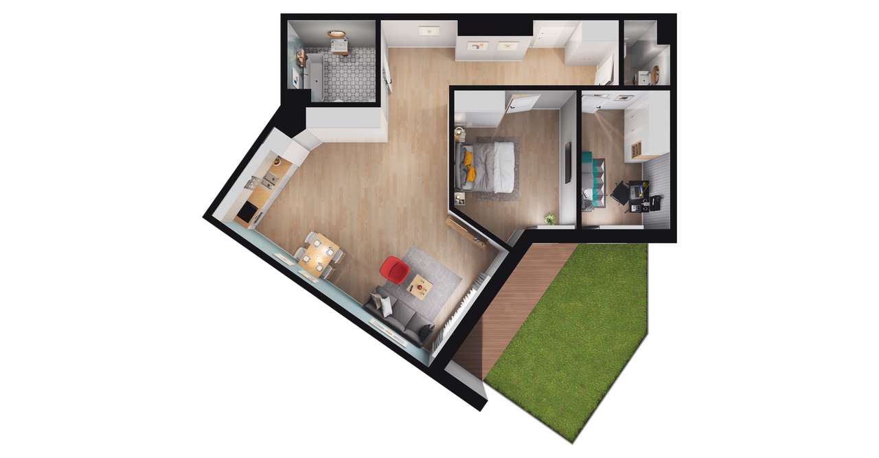 3-pokojowe mieszkanie 80m2 + ogródek Bezpośrednio - Pełny obrazek: 2/8