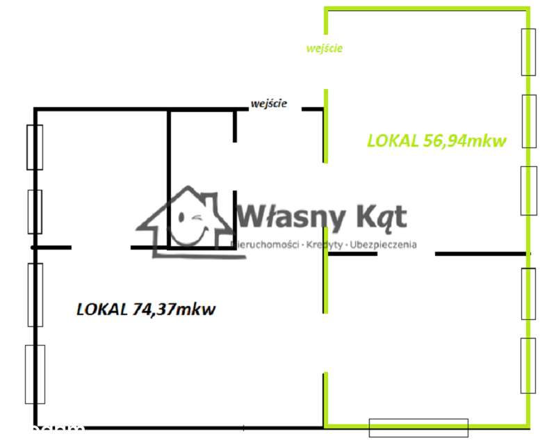 2 lokale usługowe 131 m² | ul. Górna – Kielce | 5. piętro, winda-1