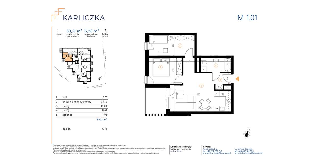 Karliczka | mieszkanie 3-pok. | A.1.01 - Pełny obrazek: 2/7
