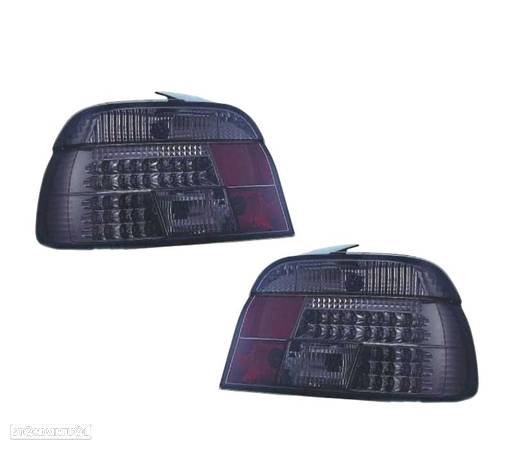 FAROLINS TRASEIROS LED PARA BMW E39 95-00 CROMADO ESCURECIDO - 1