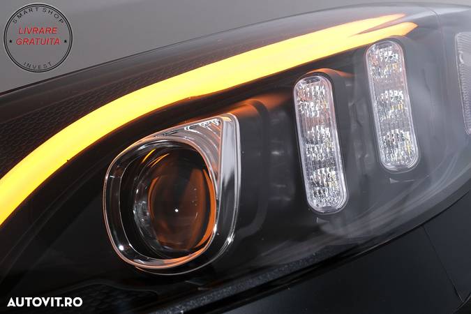 Faruri LED Mercedes C-Class W205 S205 A205 C205 (2014-2018) Negru Semnal Dinamic S- livrare gratuita - 10