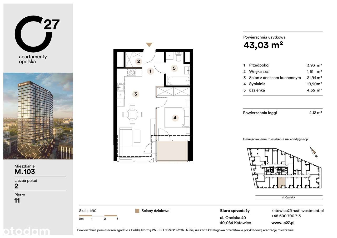 2-pokojowe mieszkanie 43m2 + loggia Bez Prowizji - Pełny obrazek: 3/10