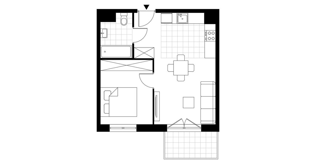 2-pokojowe mieszkanie 37m2 + balkon Bezpośrednio - Pełny obrazek: 3/7