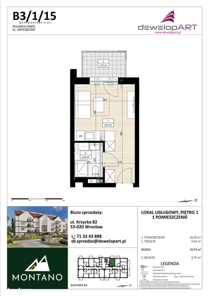 Montano | apartament 1-pok. | B3/1/15 - Pełny obrazek: 2/7