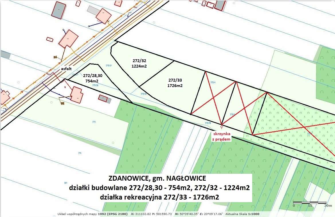Działka budowlana (plan) 1224m2 przy asfalcie cena 69.900zł-6