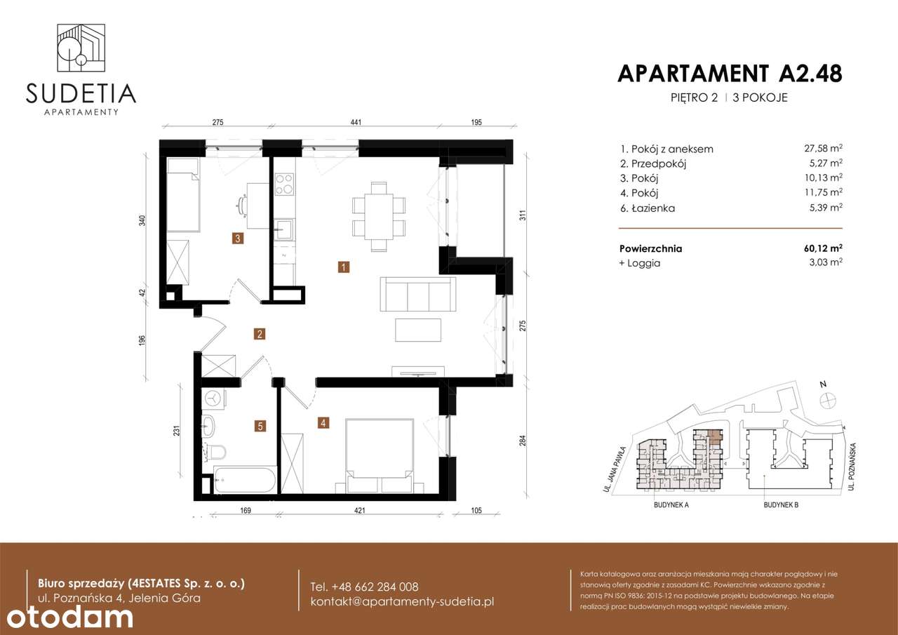 Apartamenty Sudetia | mieszkanie 3-pok. | A2.48 - Pełny obrazek: 2/8